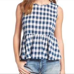 CURRENT/ELLIOT Gingham Peplum Tank